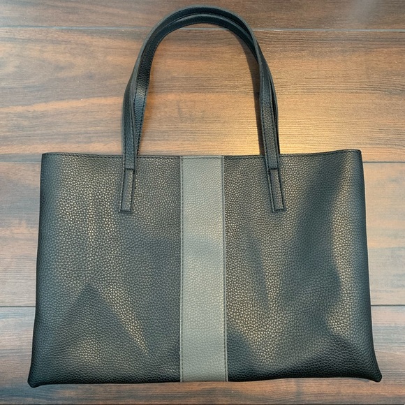 Vince Camuto Vegan Leather Black And Gray Tote Bag - Picture 3 of 6